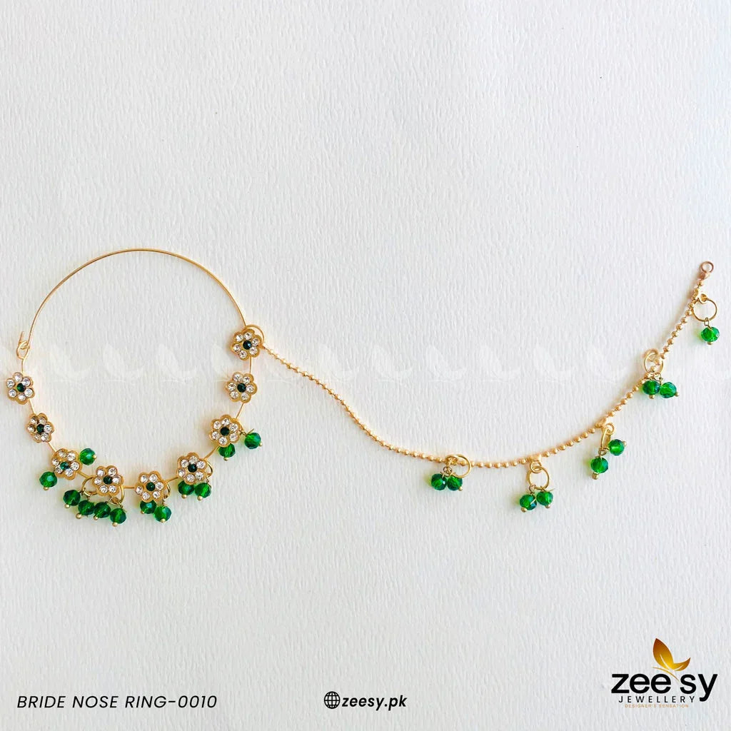 BRIDE NOSE RING-0010 Green - Zeesy Jewellery