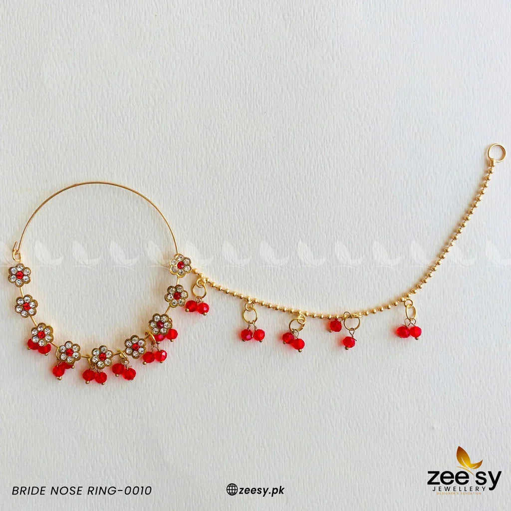 BRIDE NOSE RING-0010 Red - Zeesy Jewellery