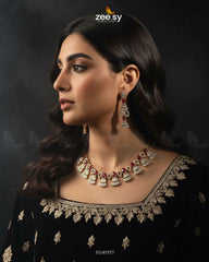 Baguette Fringe Tassel Necklace Set - Zeesy Jewellery