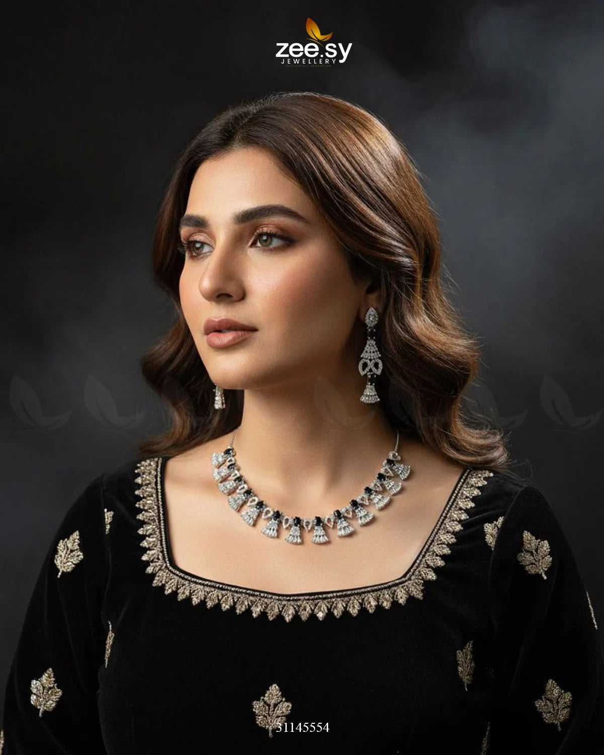 Baguette Fringe Tassel Necklace Set - Zeesy Jewellery