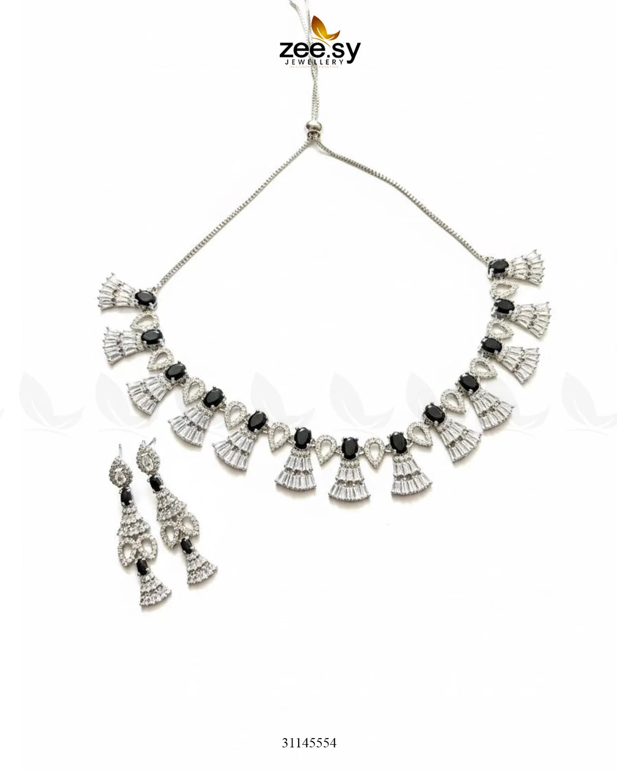 Baguette Fringe Tassel Necklace Set - Zeesy Jewellery