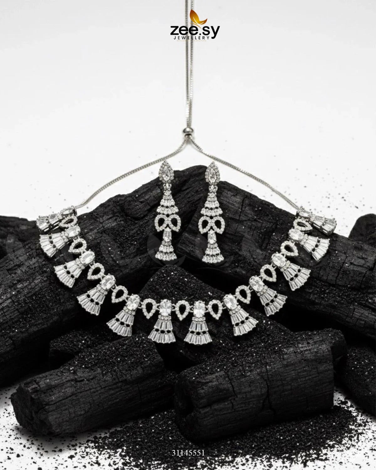 Baguette Fringe Tassel Necklace Set - Zeesy Jewellery