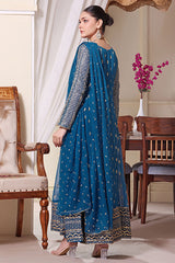 Eid E Milan By Al Siyaab Stitched 3 Piece Formals Suit-Bahaar-Peacock