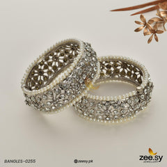 BANGLES-0255 Silver White - Zeesy Jewellery