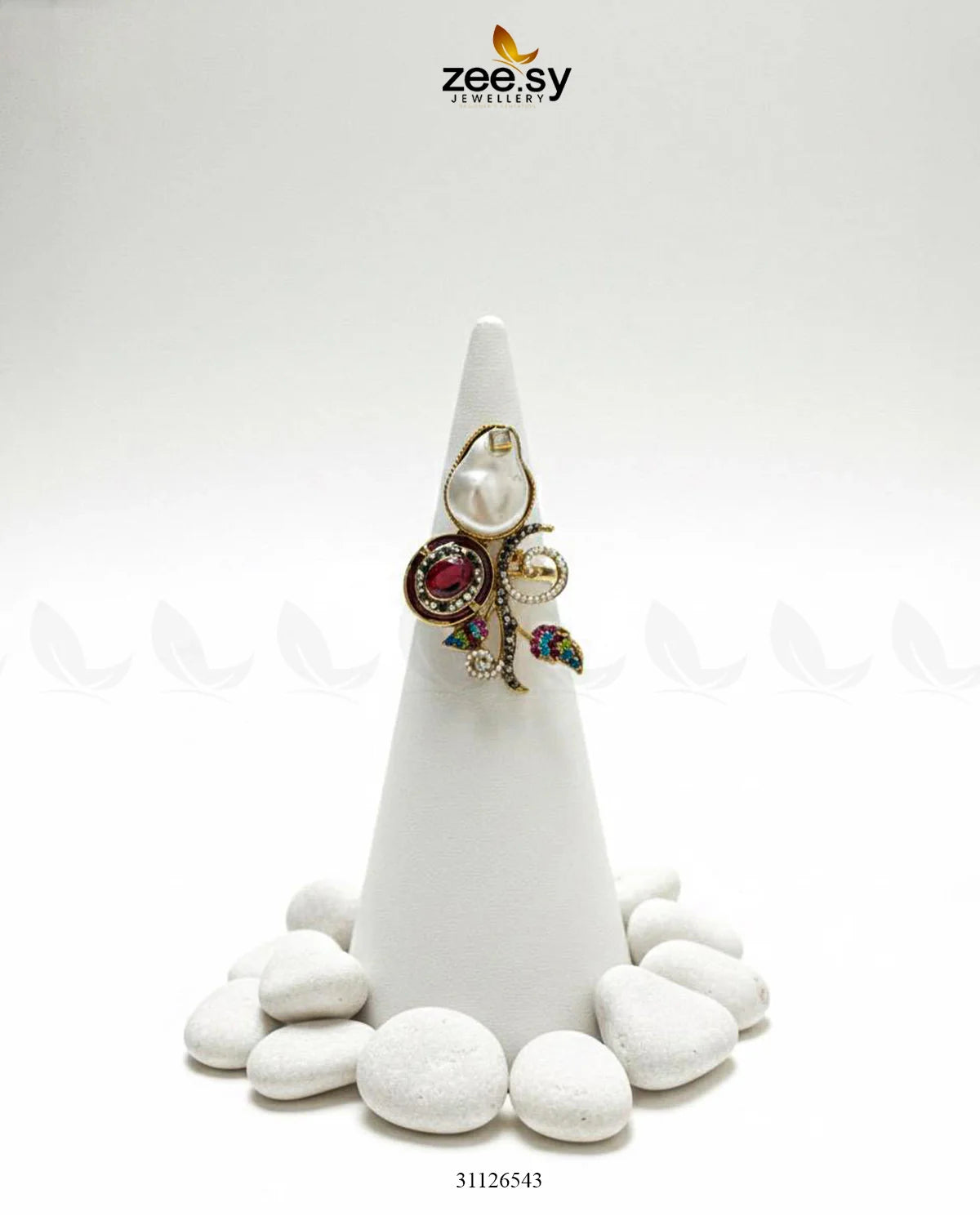 Baroque Crystal Rose Ring - Zeesy Jewellery