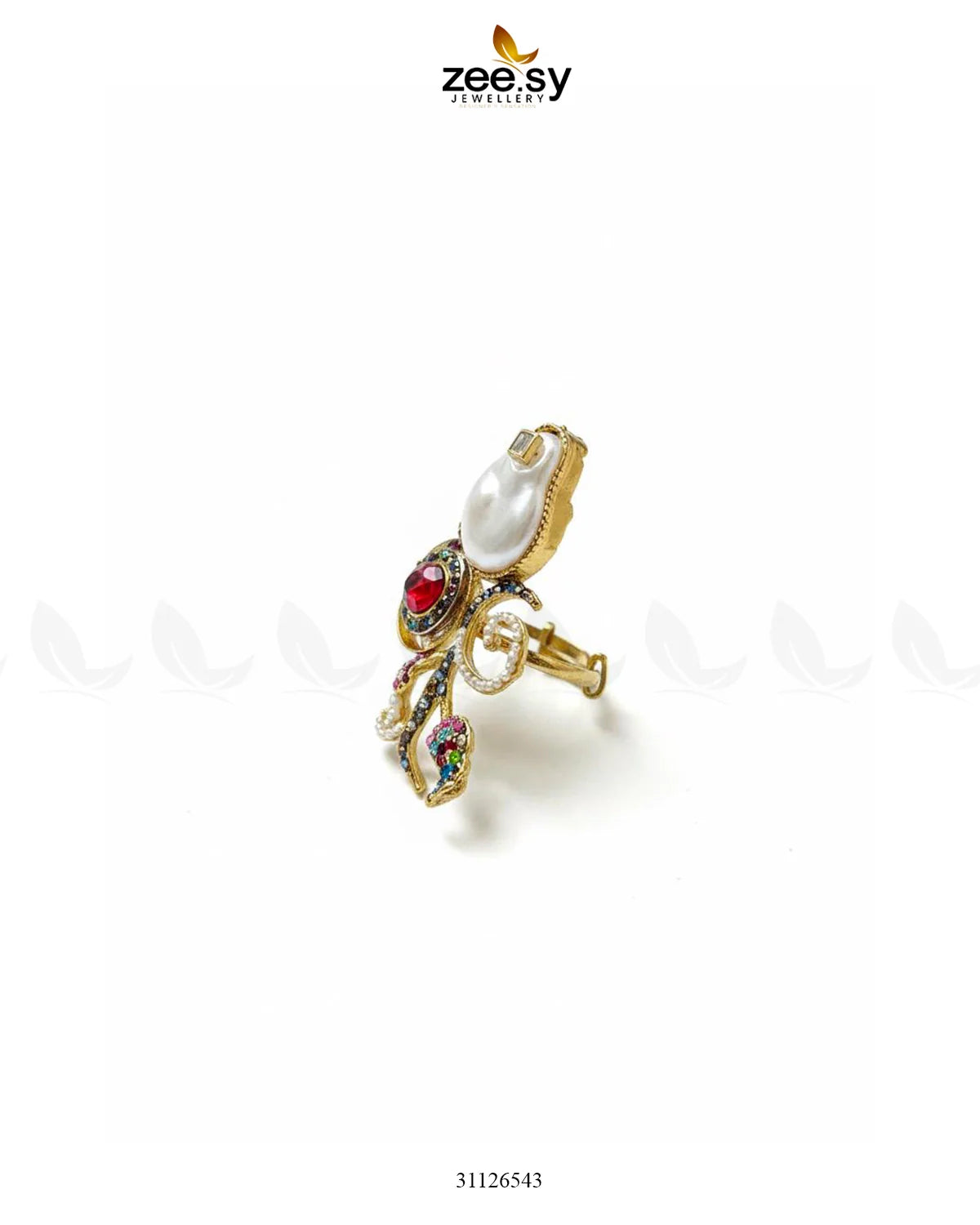 Baroque Crystal Rose Ring - Zeesy Jewellery