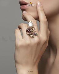 Baroque Crystal Rose Ring - Zeesy Jewellery
