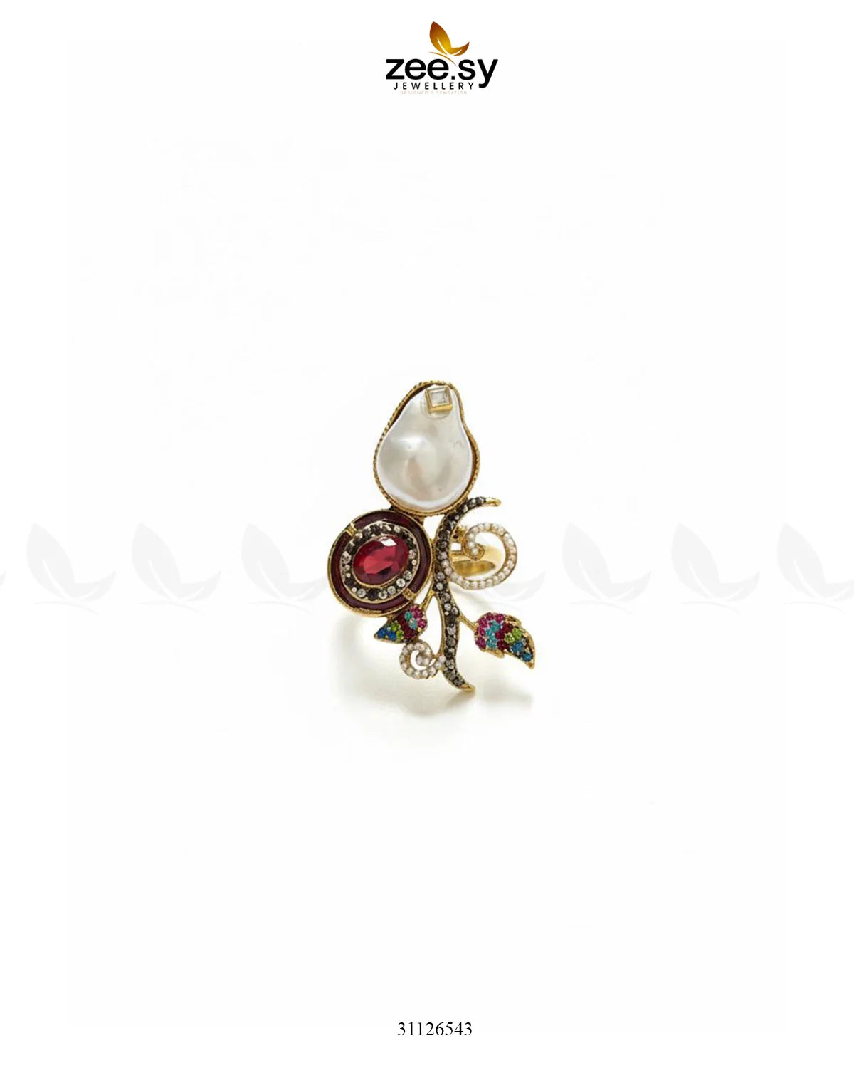 Baroque Crystal Rose Ring - Zeesy Jewellery