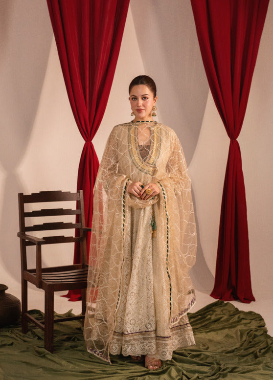 Zaaviay Stitched 3 Piece Luxury Formals Collection'2025-Beige Bloom