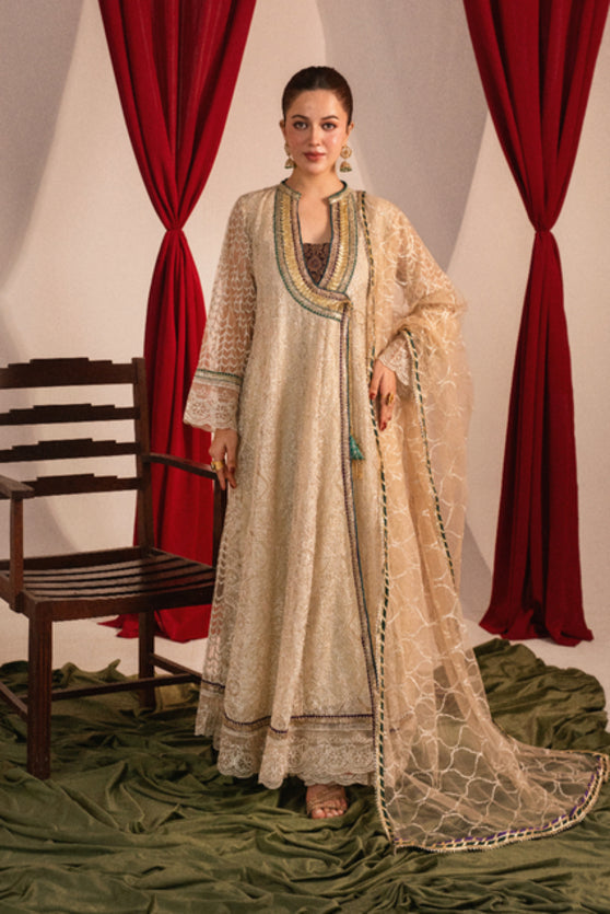 Zaaviay Stitched 3 Piece Luxury Formals Collection'2025-Beige Bloom