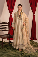 Zaaviay Stitched 3 Piece Luxury Formals Collection'2025-Beige Bloom