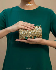 Bella Ferozah Leaf Clutch Bag