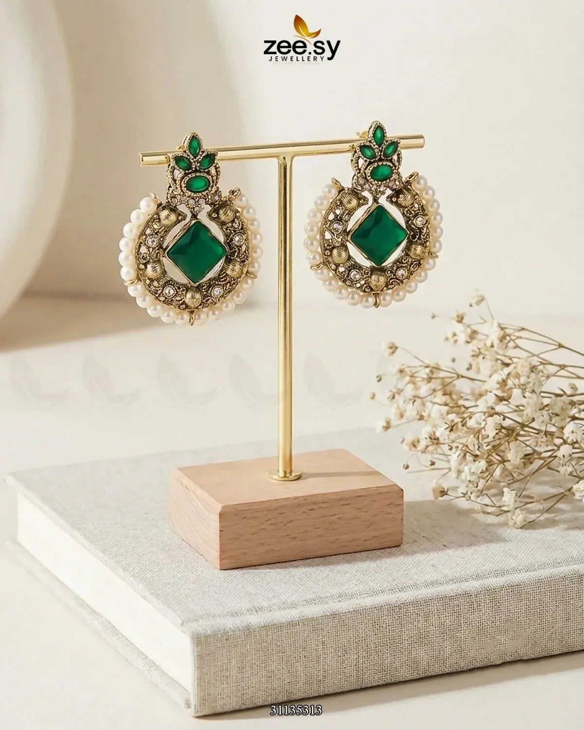 Bella Round Bold Stone Earrings