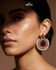 Bella Round Bold Stone Earrings