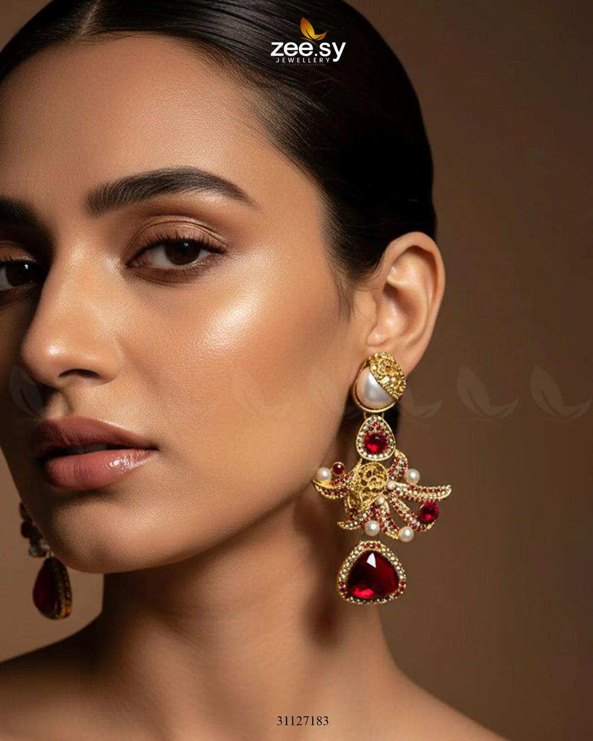 Bella Ruby Statement Drop Earrings - Zeesy Jewellery