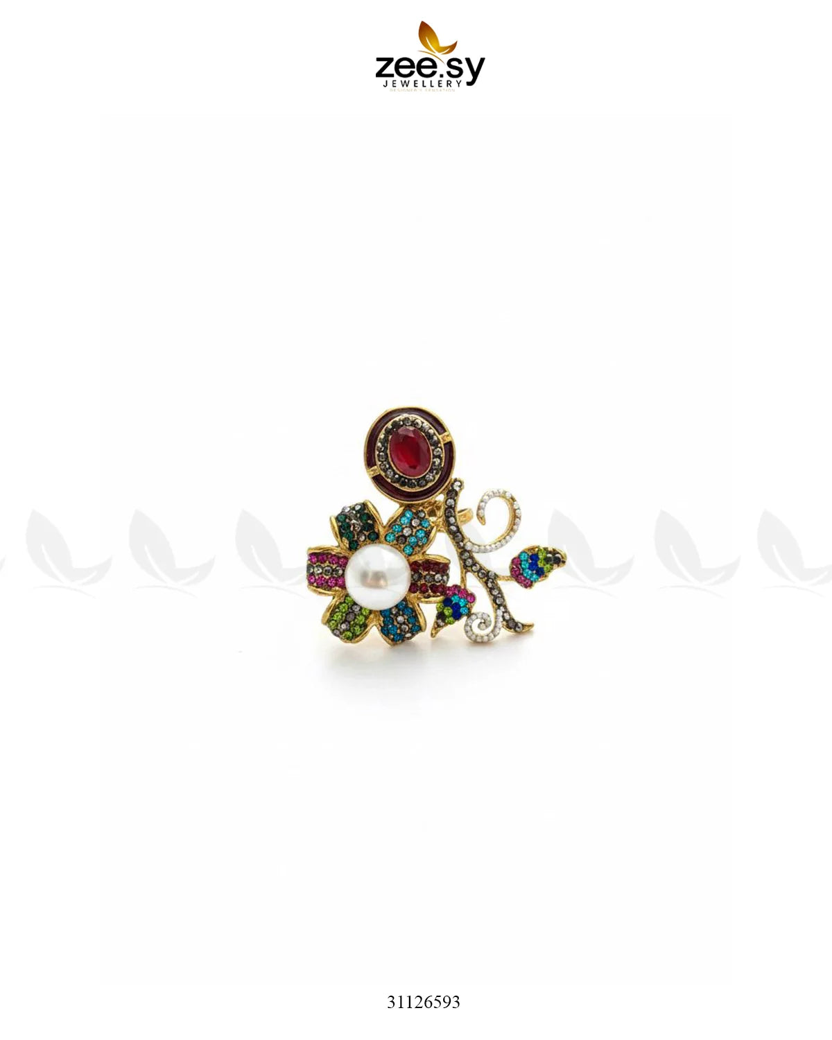 Bella Baroque Cluster Pave Ring - Zeesy Jewellery