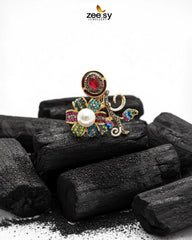 Bella Baroque Cluster Pave Ring - Zeesy Jewellery