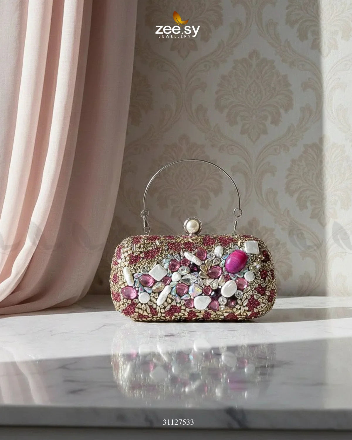 Berry Toned Crystal Fiesta Bag - Zeesy Jewellery