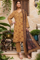 Bin Saeed Stitched 3 Piece Exc Printed Lawn Vol-03 Suit-NSM-2268-Yellow
