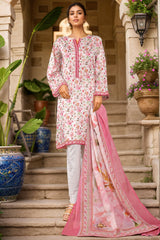 Bin Saeed Stitched 3 Piece Exclusive Printed Lawn Vol-09 Suit-NSM-2238-Pink