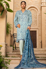 Bin Saeed Stitched 3 Piece Exclusive Printed Lawn Vol-09 Suit-NSM-2240-Blue