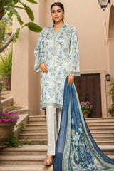 Bin Saeed Stitched 3 Piece Exclusive Printed Lawn Vol-09 Suit-NSM-2242-White
