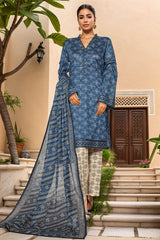Bin Saeed Stitched 3 Piece Exclusive Printed Lawn Vol-09 Suit-NSM-2244-Blue