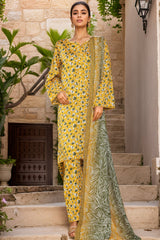 Bin Saeed Stitched 3 Piece Exclusive Printed Lawn Vol-07 Suit-NSM-2208-Yellow