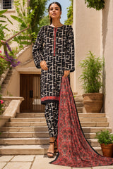 Bin Saeed Stitched 3 Piece Exclusive Printed Lawn Vol-07 Suit-NSM-2211-Black