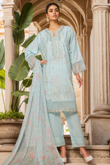 Bin Saeed Stitched 3 Piece Luxury Suit-OWCS-2303-Ferozi