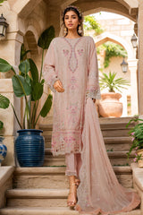 Bin Saeed Stitched 3 Piece Luxury Emb Chiffon Suit-STSC-2149-Pink