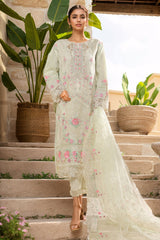 Bin Saeed Stitched 3 Piece Luxury Emb Chiffon & Organza Suit-STSC-2191-Pista