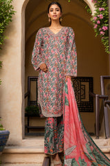 Bin Saeed Stitched 3 Piece Luxury Front Open Cutwork Vol-03 Suit-SM-2160-Multi