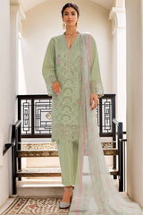 Bin Saeed Stitched 3 Piece Luxury Plain Cotton Vol-02 Collection-LF-1616-Pista
