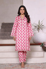 Bin Saeed Stitched 2 Piece Co Ords Cotton Vol-03 Suit-WC-2467-Pink