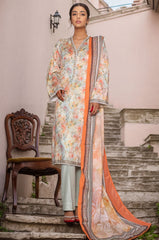 Bin Saeed Stitched 3 Piece Printed Cotton Vol-03 Suit-WC-2427-Orange
