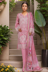 Bin Saeed Stitched 3 Piece Exc Emb Lawn Vol-02 Suit-SM-2106-Pink