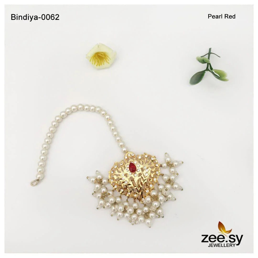 BINDIYA-0062 Pearl Red - Zeesy Jewellery