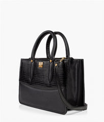 RTW Creation - Black crocodile satchel bag