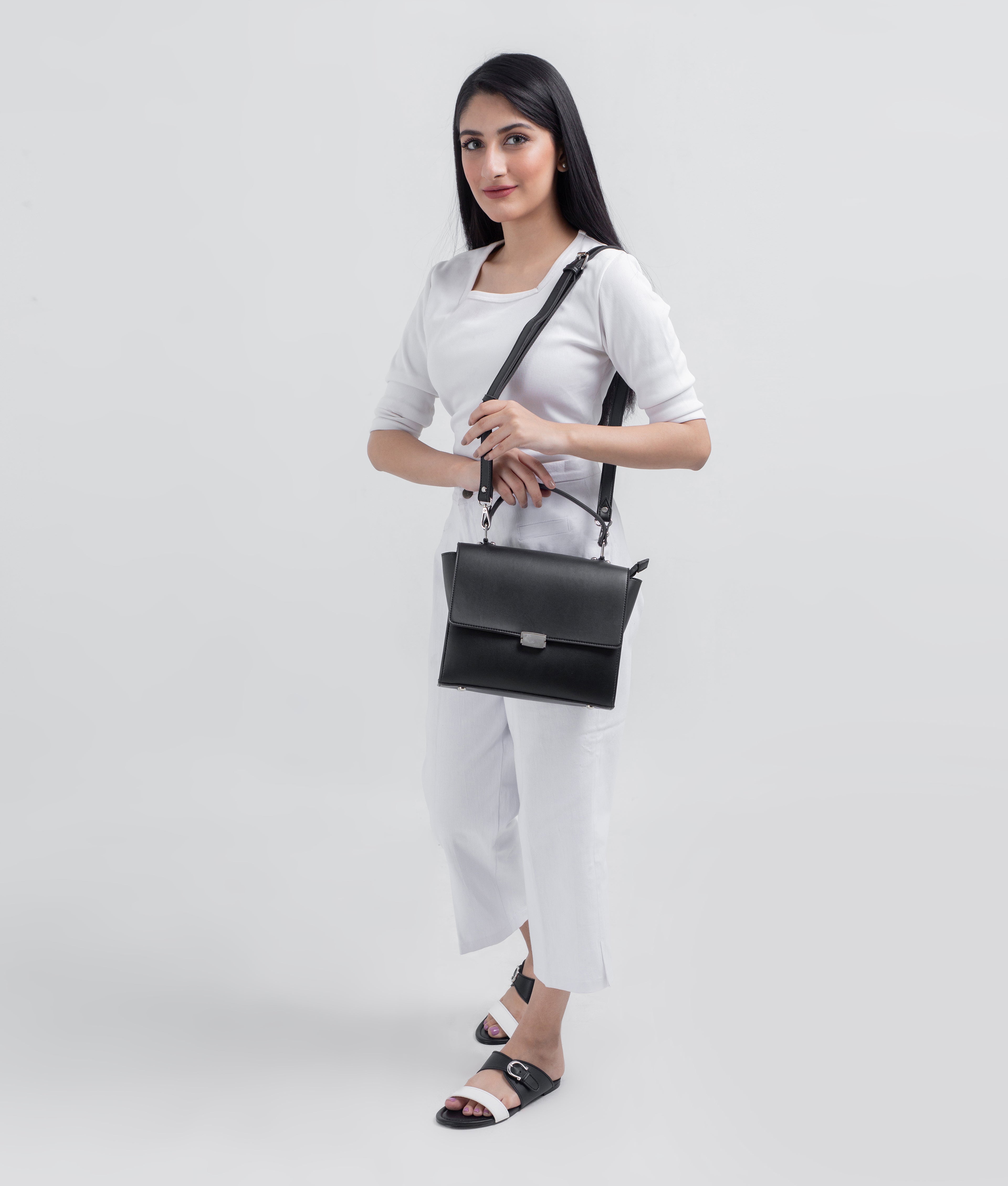 RTW Creation - Black mini messenger bag
