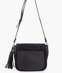 RTW Creation - Black suede foldover saddle bag