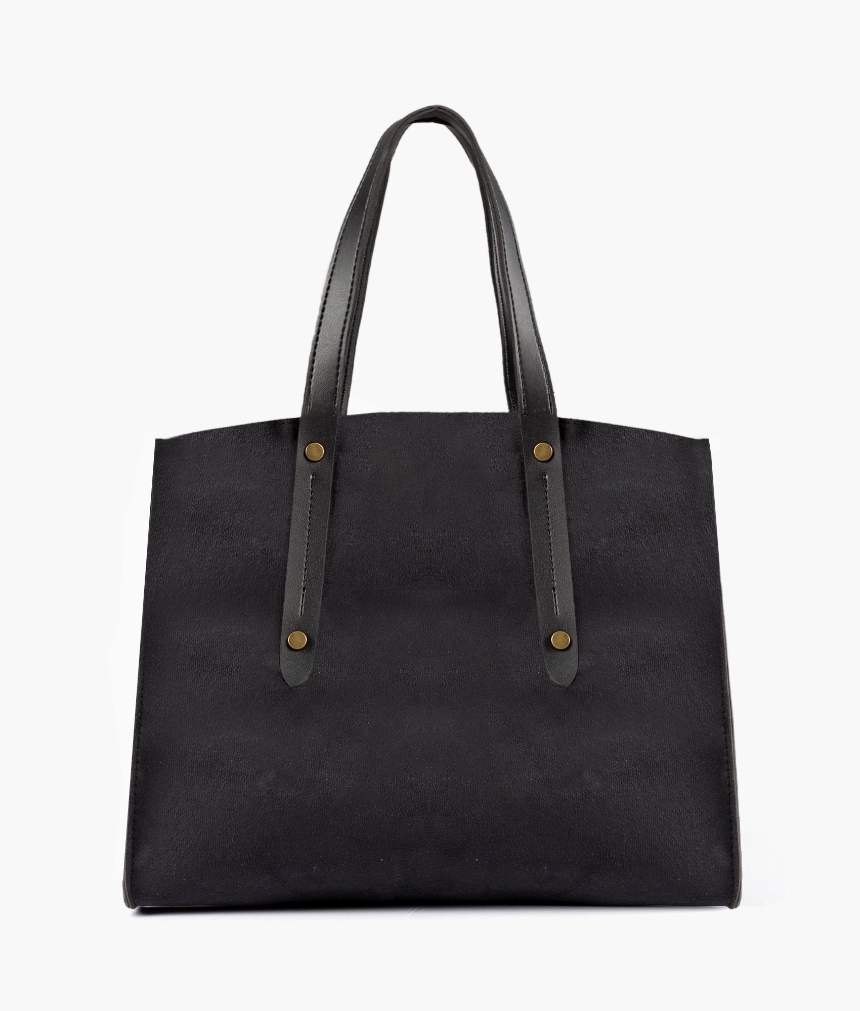 RTW Creation - Black suede multi compartment satchel bag