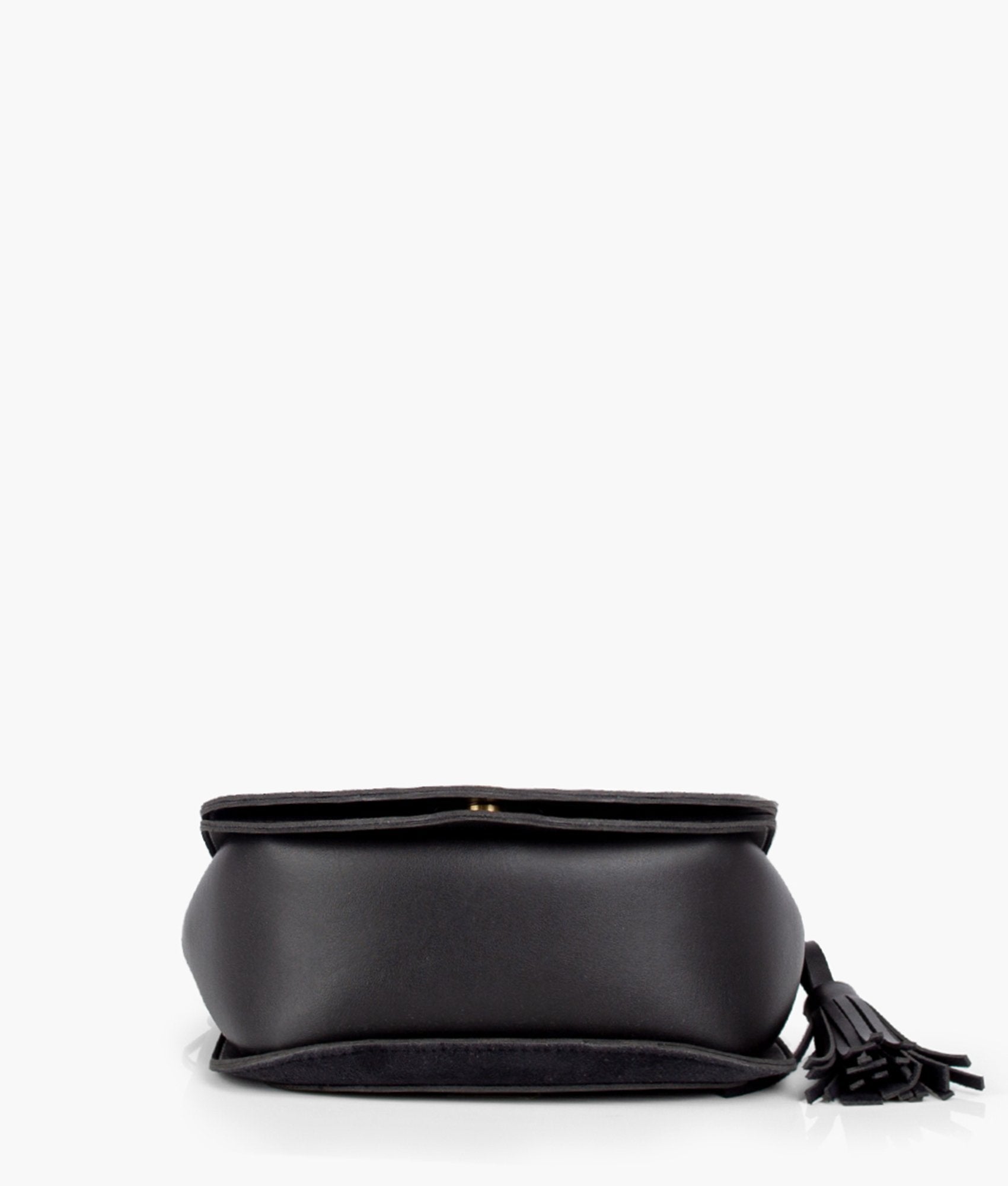 RTW Creation - Black suede foldover saddle bag