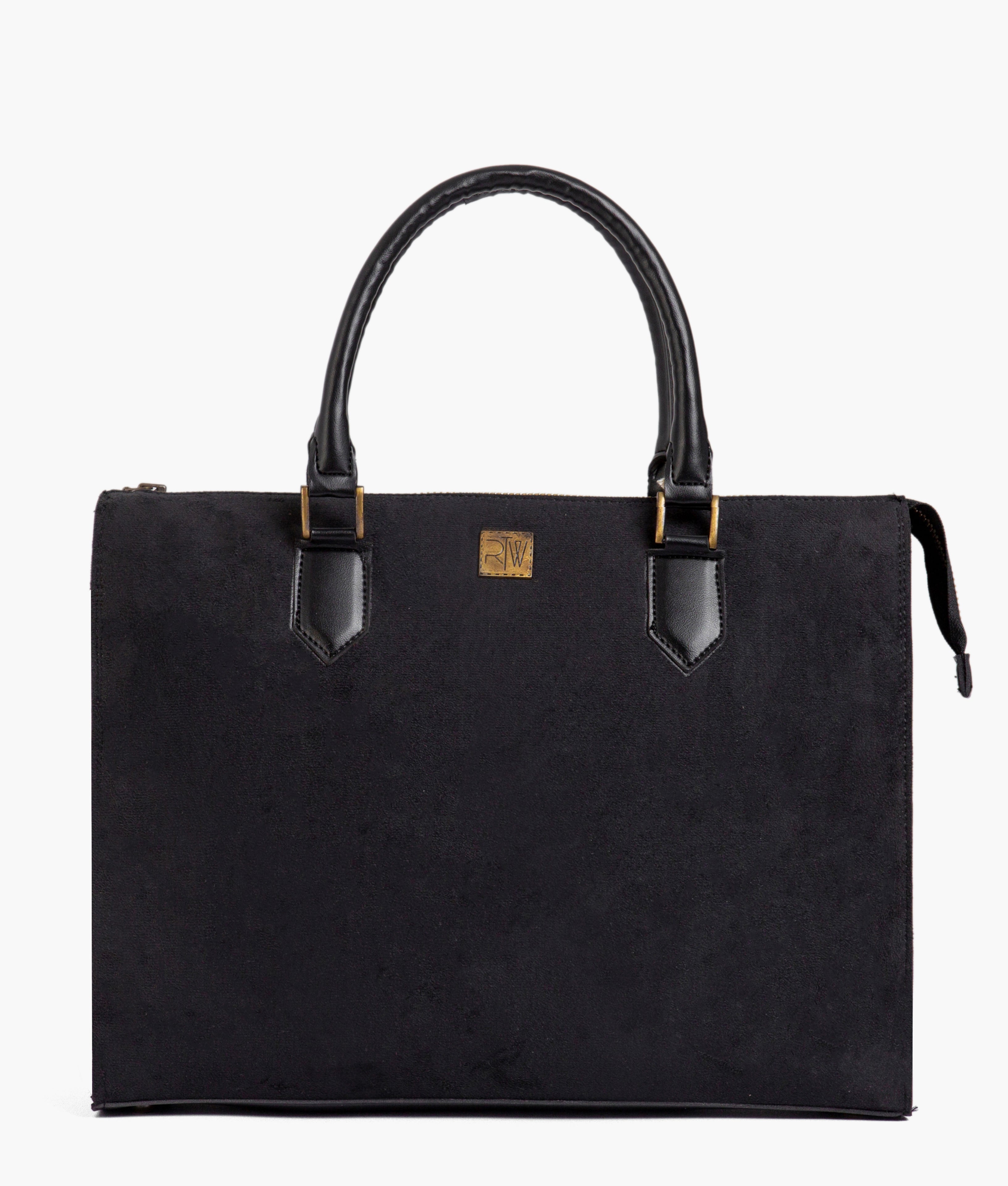 RTW Creation - Black suede workplace handbag