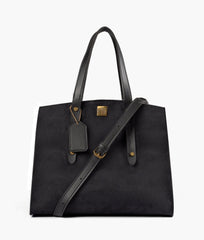 RTW Creation - Black suede multi compartment satchel bag