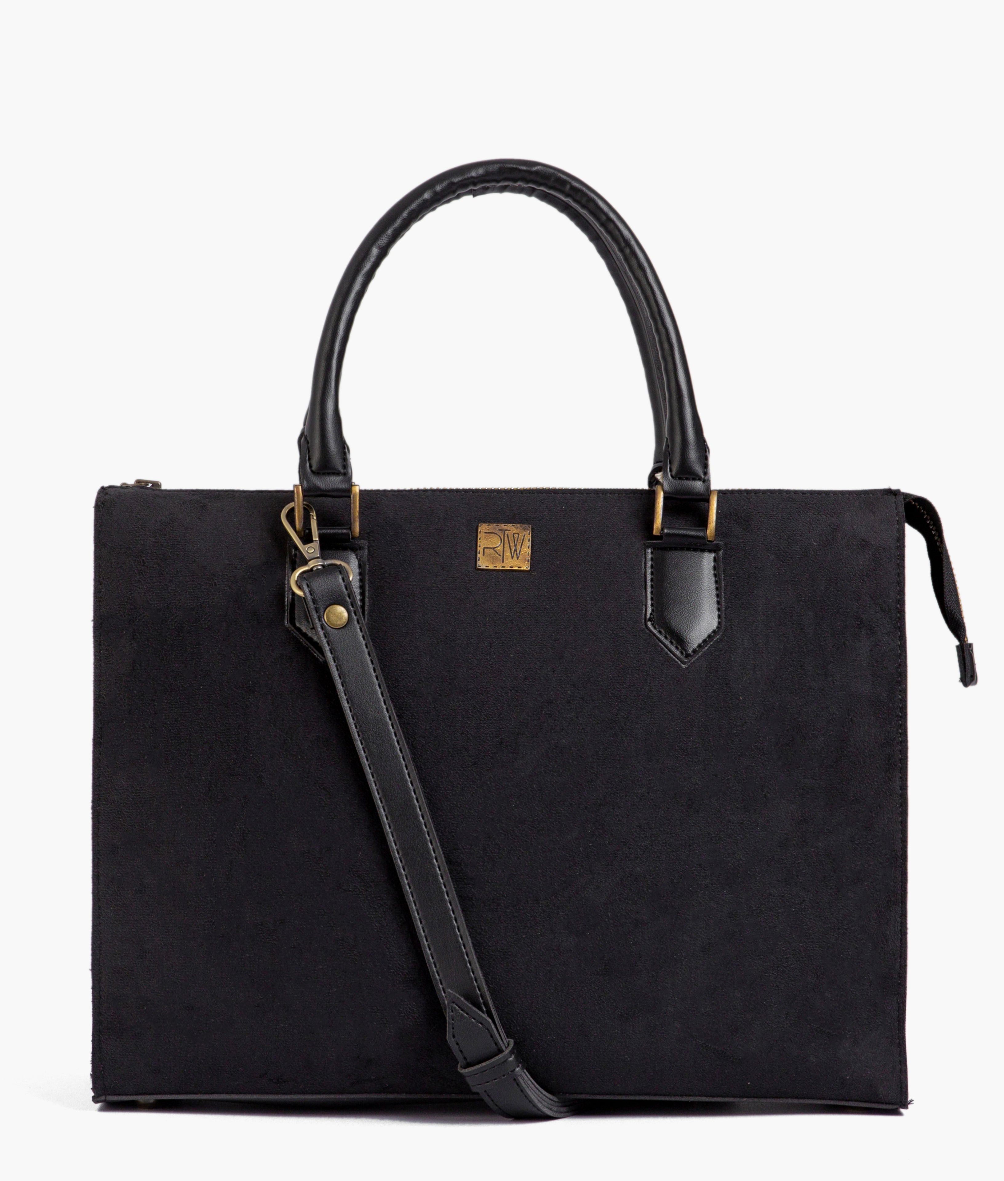 RTW Creation - Black suede workplace handbag
