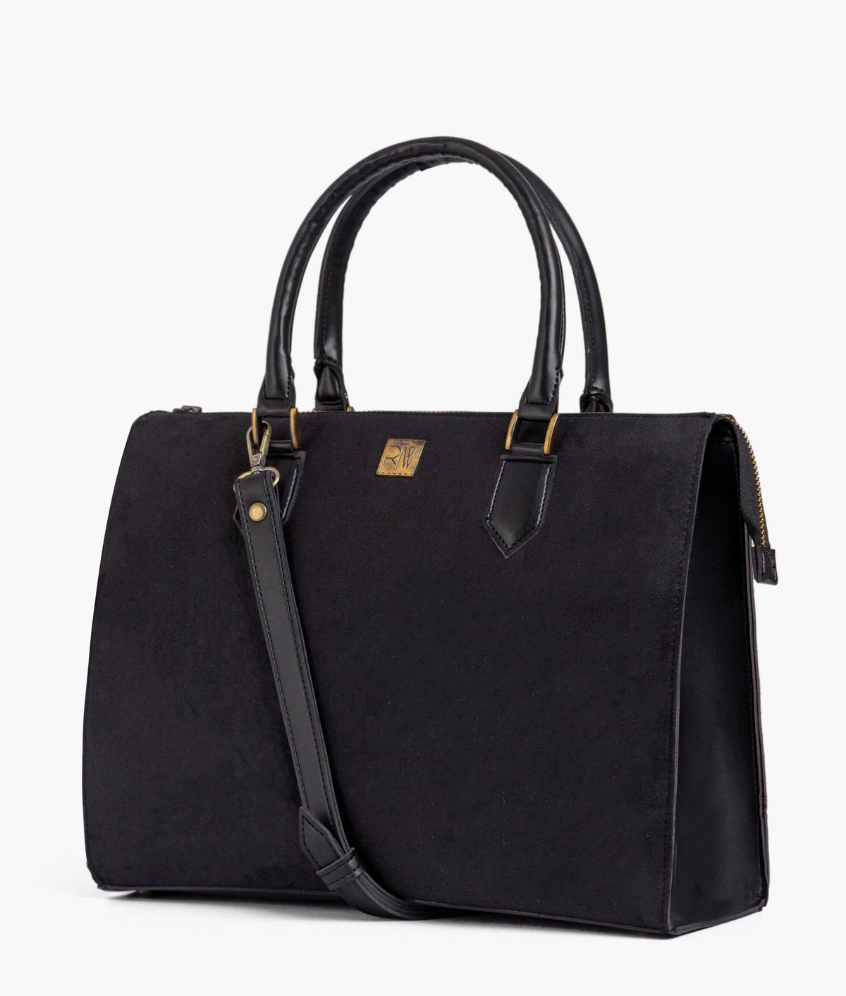 RTW Creation - Black suede workplace handbag