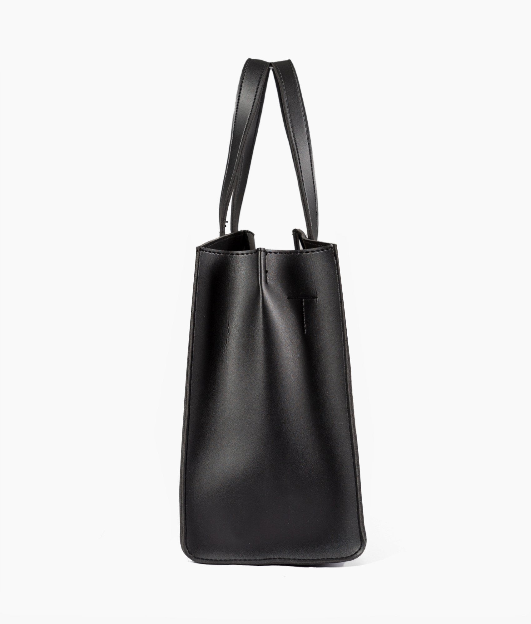 RTW Creation - Black suede multi compartment satchel bag