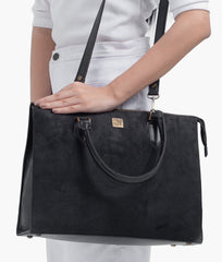 RTW Creation - Black suede workplace handbag