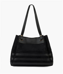 RTW Creation - Black suede zebra tote bag